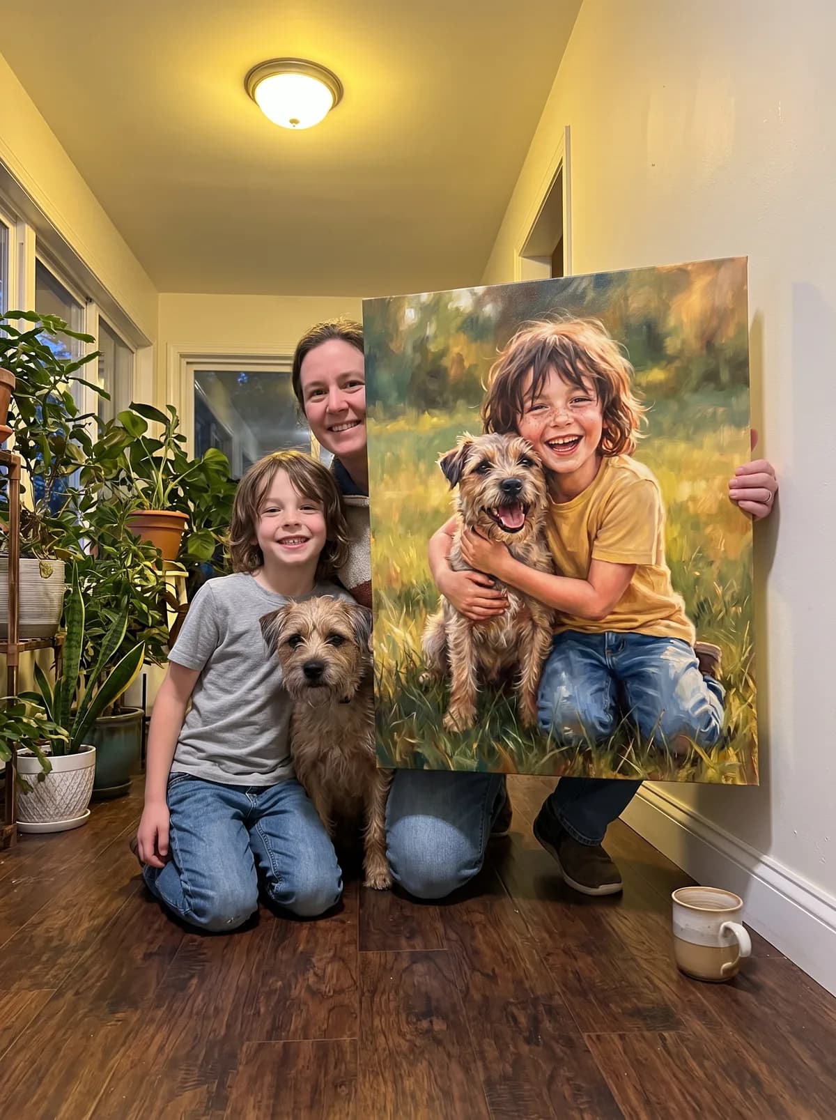 Best Friends printed as a gallery-wrapped canvas and hung on a wall