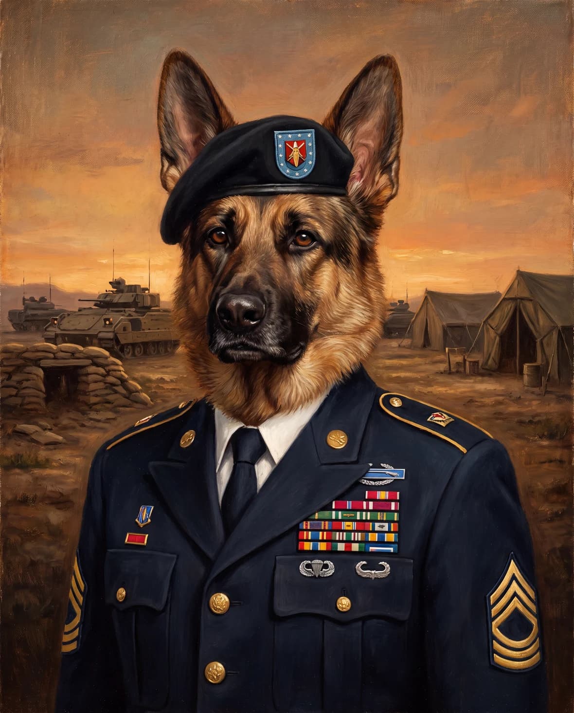 The Army Veteran — 4th of July pet portrait