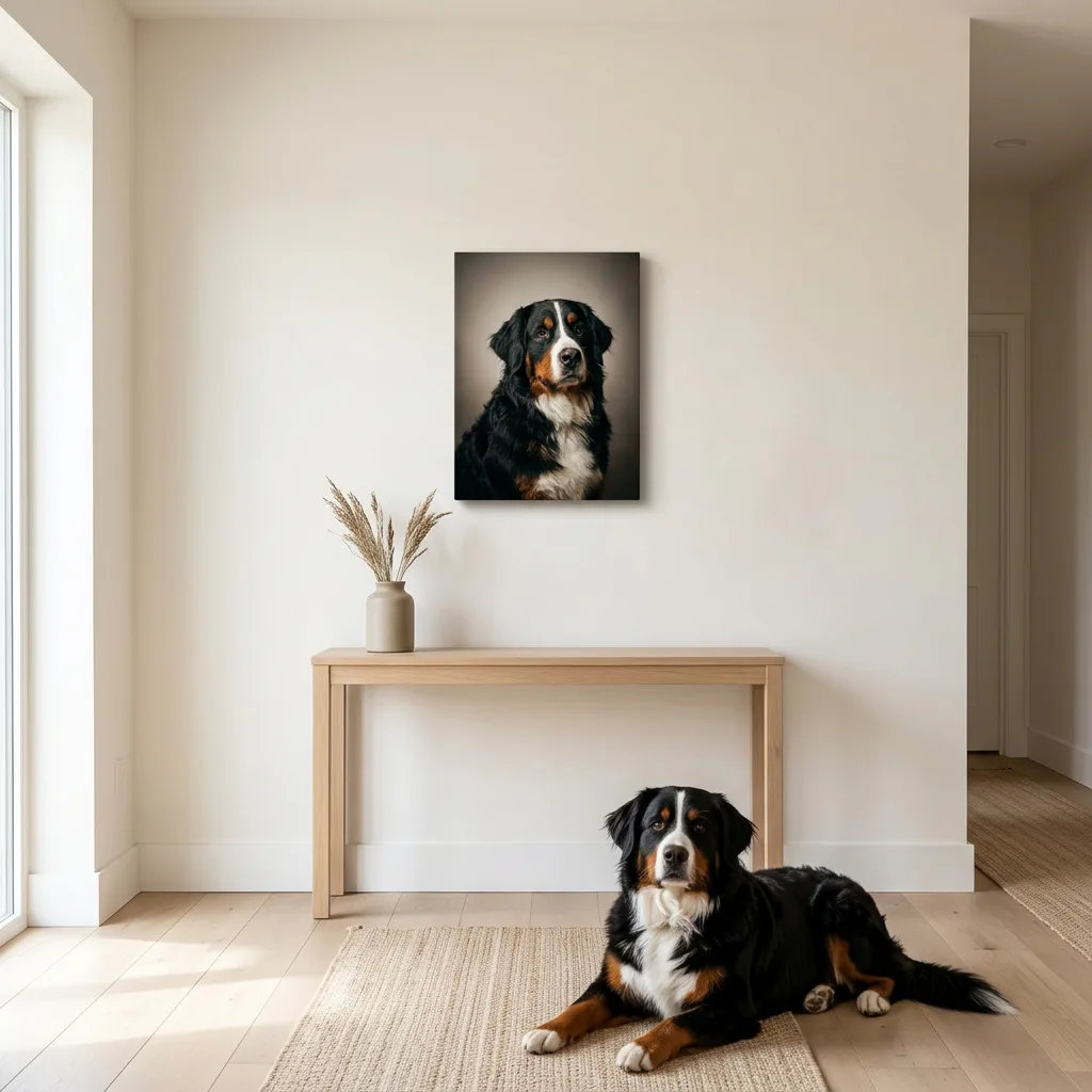 The Modern Portrait printed as a gallery-wrapped canvas and hung on a wall