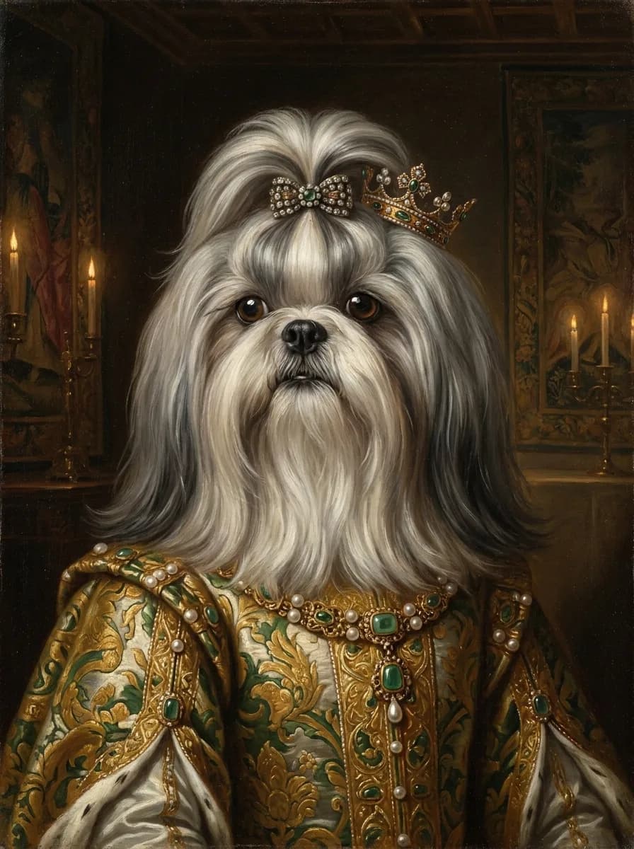Custom Shih Tzu royal portrait