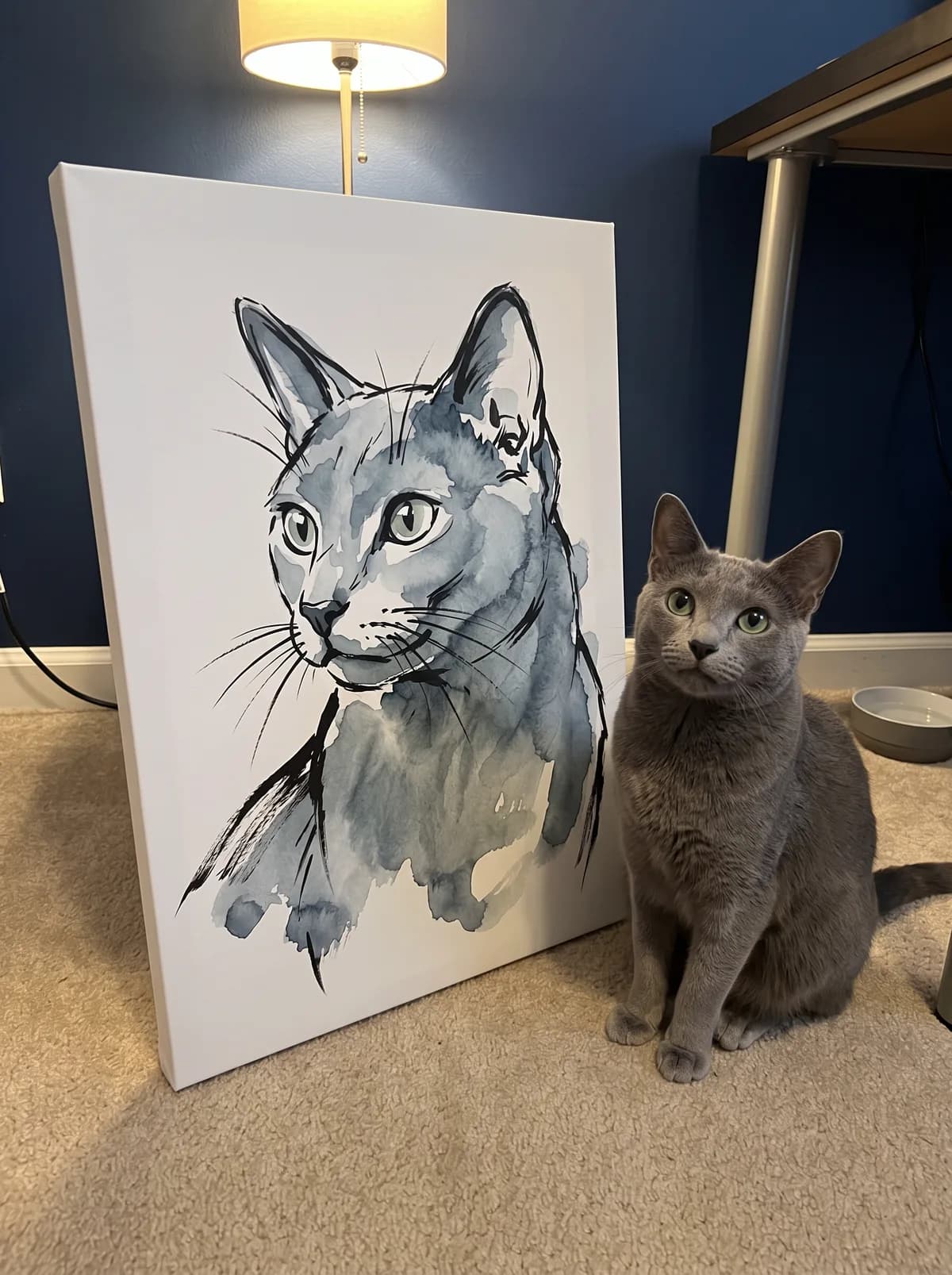 Ink and Wash printed as a gallery-wrapped canvas and hung on a wall