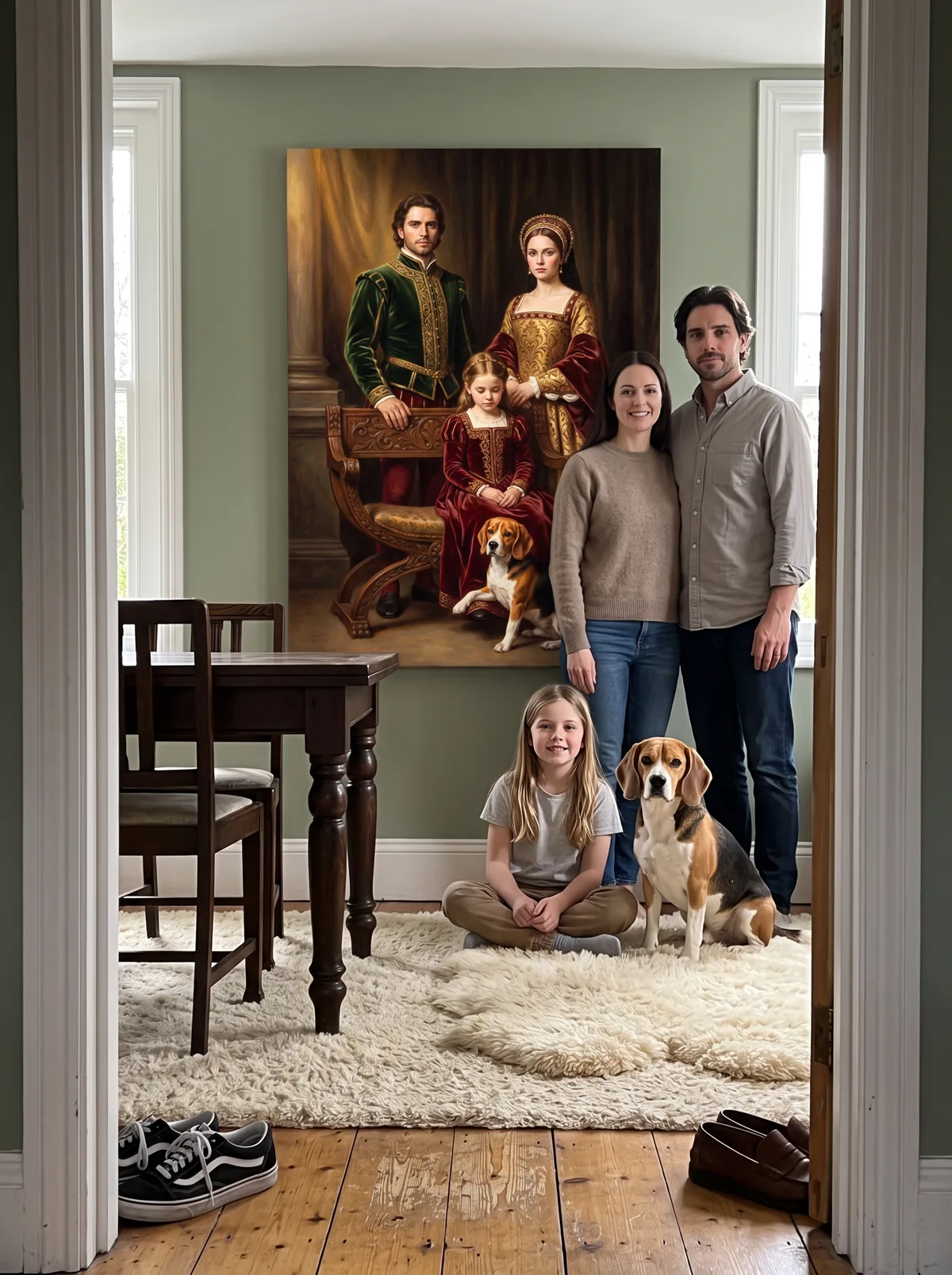 The Family Crest printed as a gallery-wrapped canvas and hung on a wall