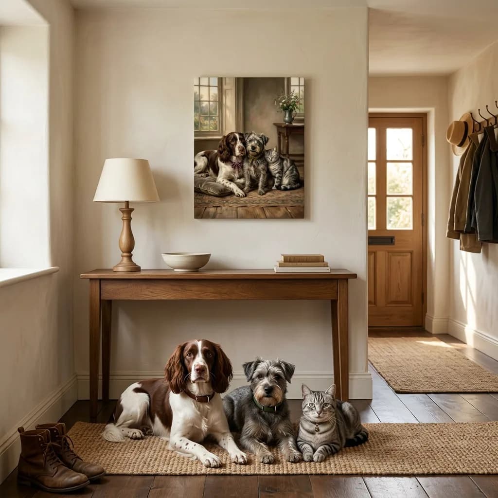 The Trio printed as a gallery-wrapped canvas and hung on a wall