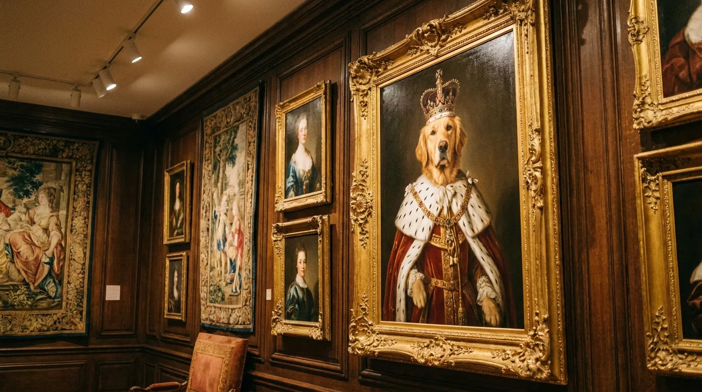 A Renaissance-style royal pet portrait