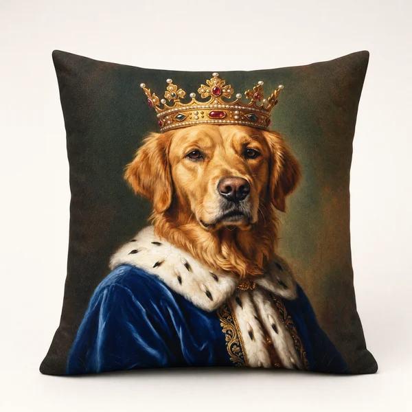 Premium Pillow, example shown. We print your portrait on it.