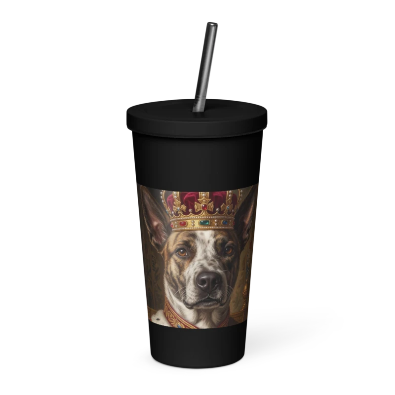 Insulated Tumbler, example shown. We print your portrait on it.