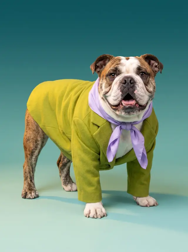 Bulldog as Colour Story, custom pet portrait