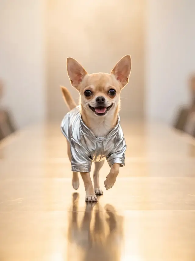 Chihuahua as Runway, custom pet portrait