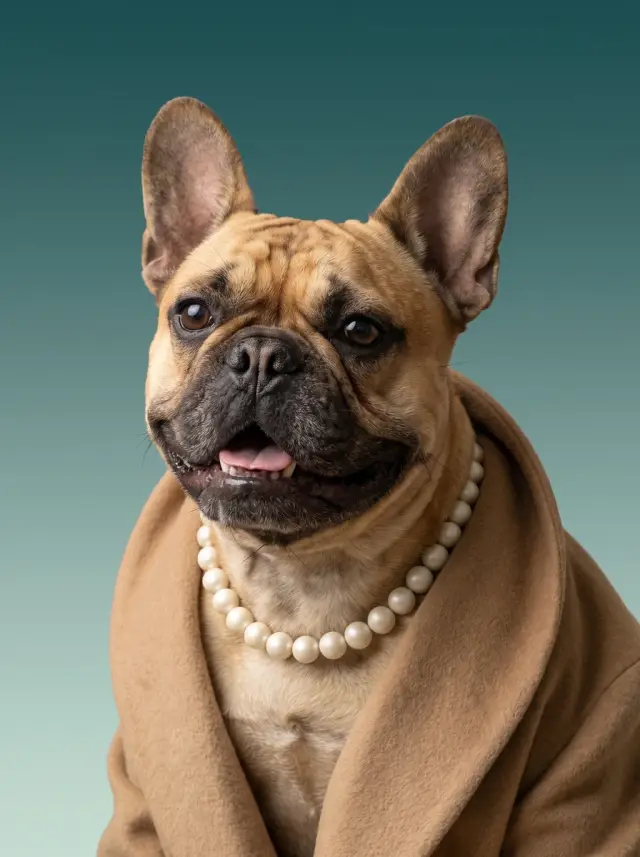 French Bulldog as Old Money, custom pet portrait