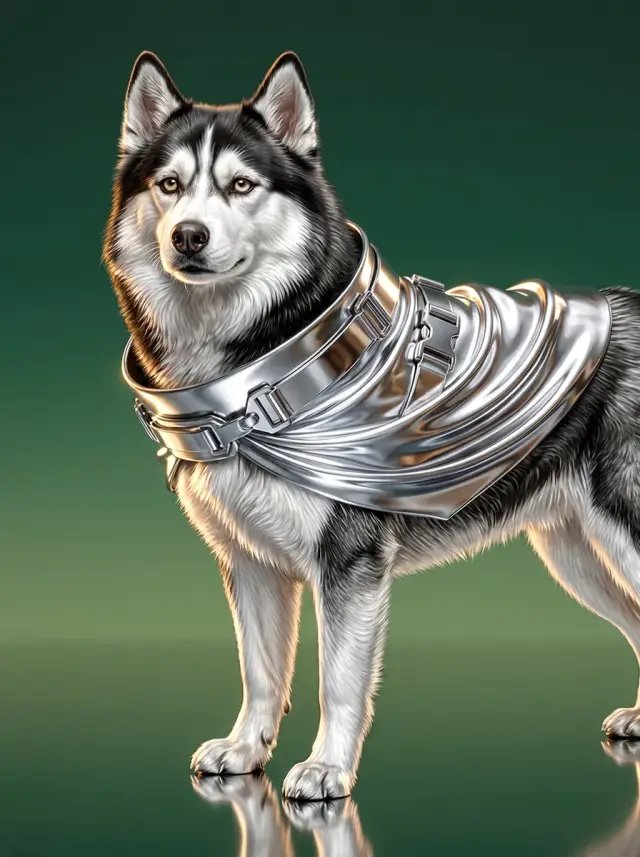 Siberian Husky as Studio Noir, custom pet portrait