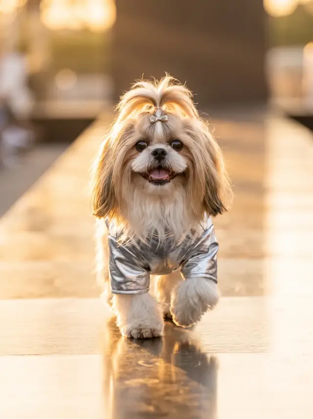 Shih Tzu as Runway, custom pet portrait