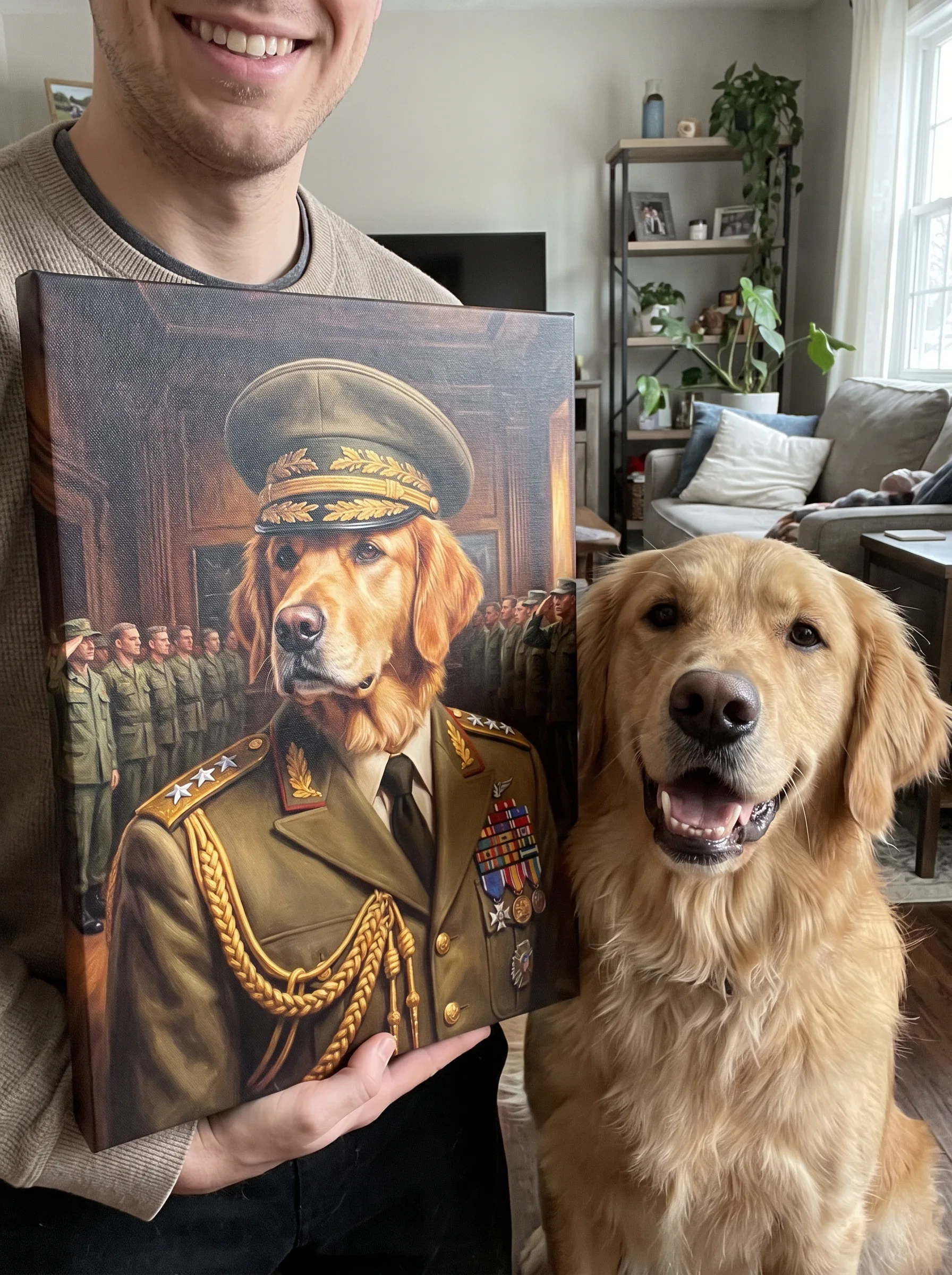 The Patriot General printed as a gallery-wrapped canvas and hung on a wall