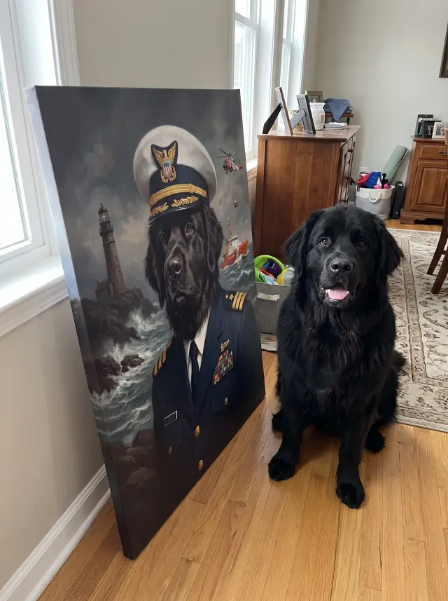 The Coast Guard Veteran printed as a gallery-wrapped canvas, hung in a room