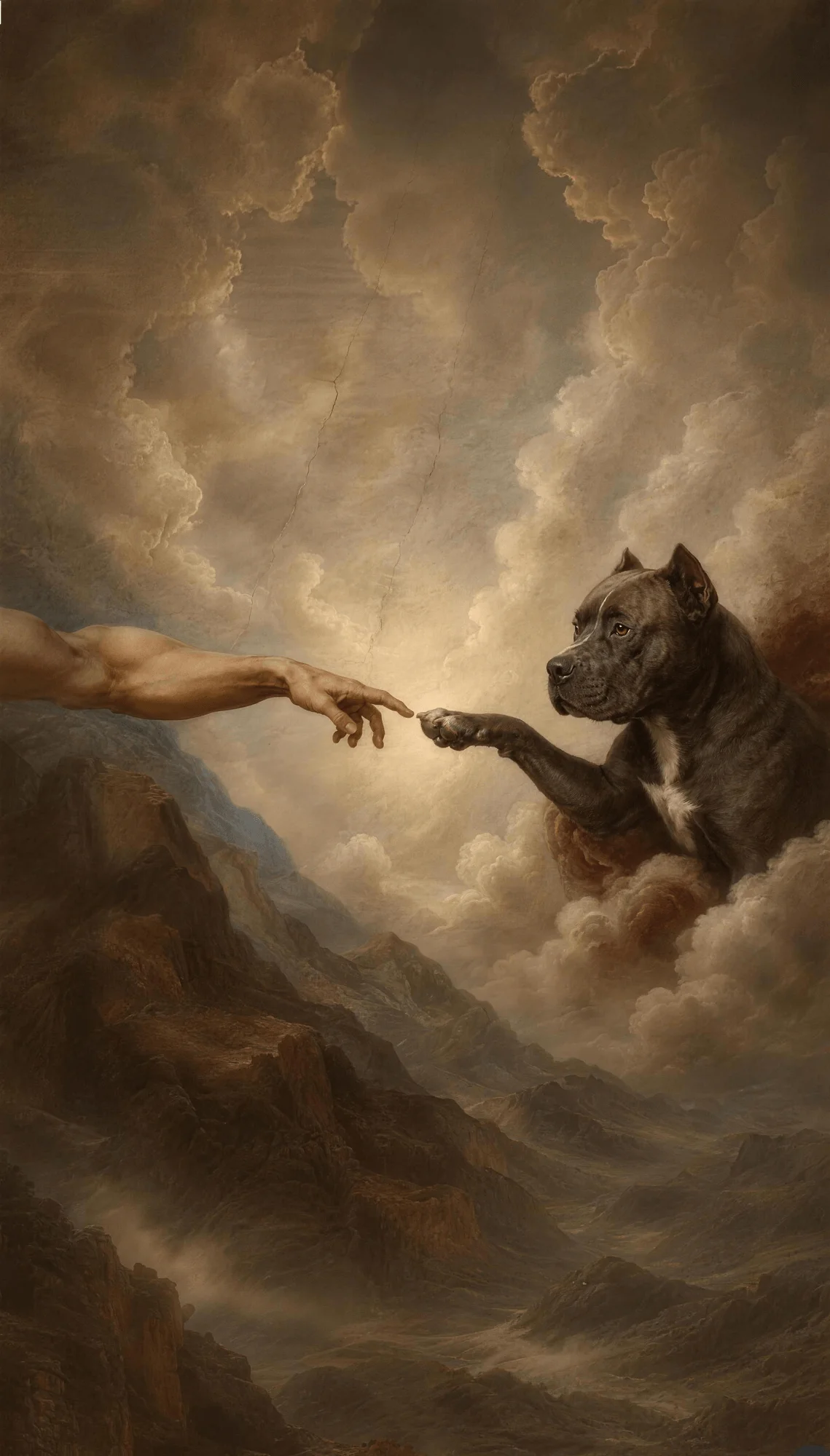 Cane Corso as Divine Touch, custom pet portrait