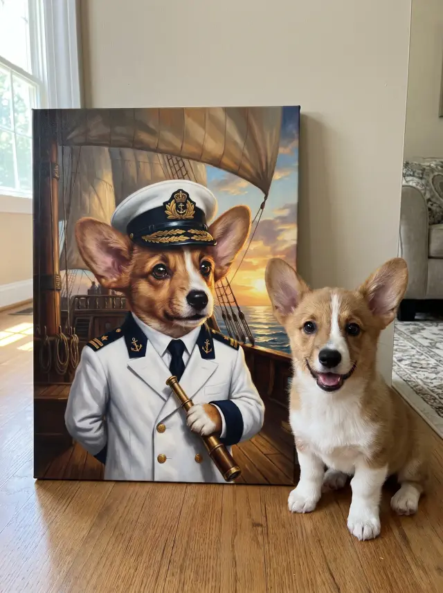 The Admiral printed as a gallery-wrapped canvas, hung in a room