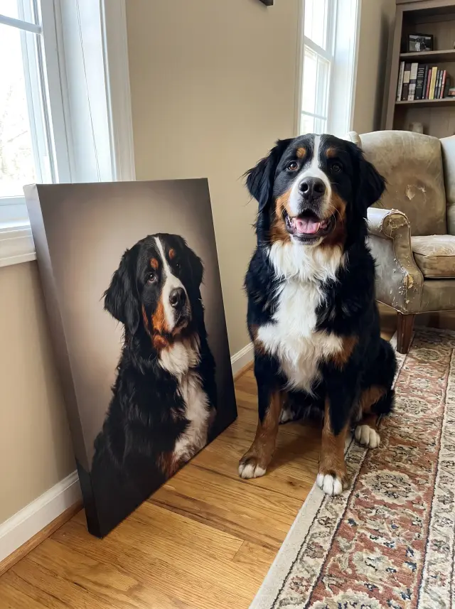 The Modern Portrait printed as a gallery-wrapped canvas, hung in a room