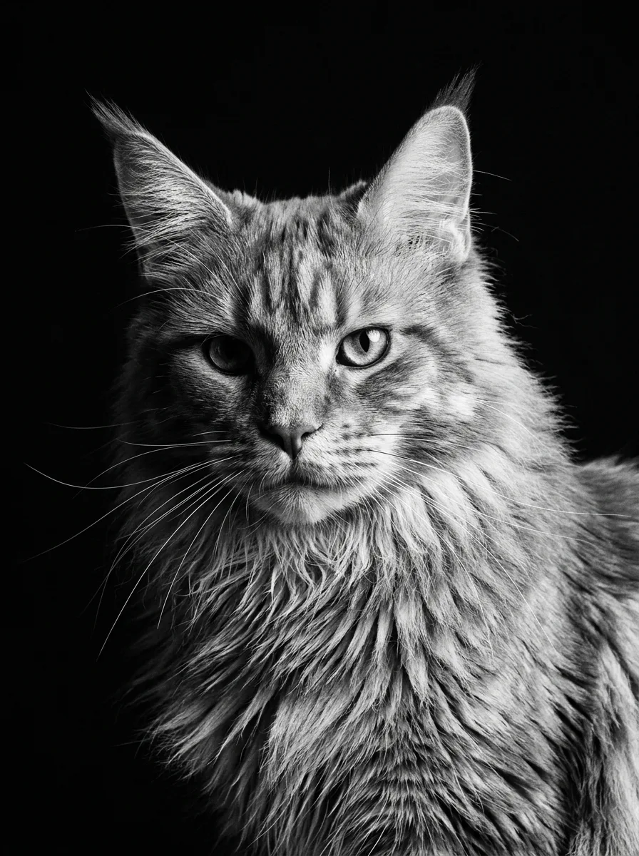 Monochrome custom cat portrait style