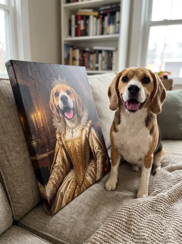 The Renaissance Queen printed as a gallery-wrapped canvas, hung in a room