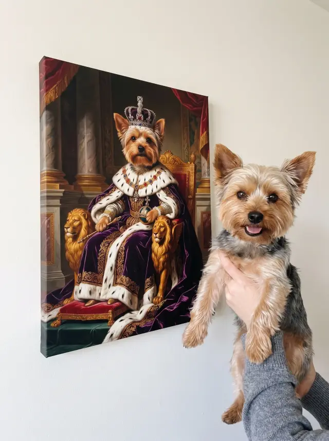 The Emperor printed as a gallery-wrapped canvas, hung in a room